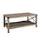 Walker Edison Gray & Black Metal & Rustic Wood Coffee Table